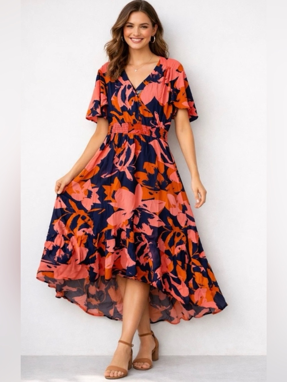 Anthropologie ABEL THE LABEL Clare Floral Midi Dress